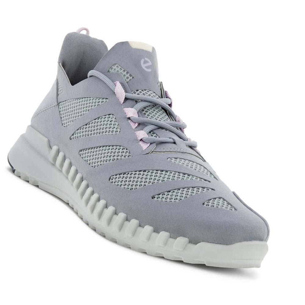 Women's Ecco Zipflex Low Tex Sneakers Silver / Grey | USA 270EBC